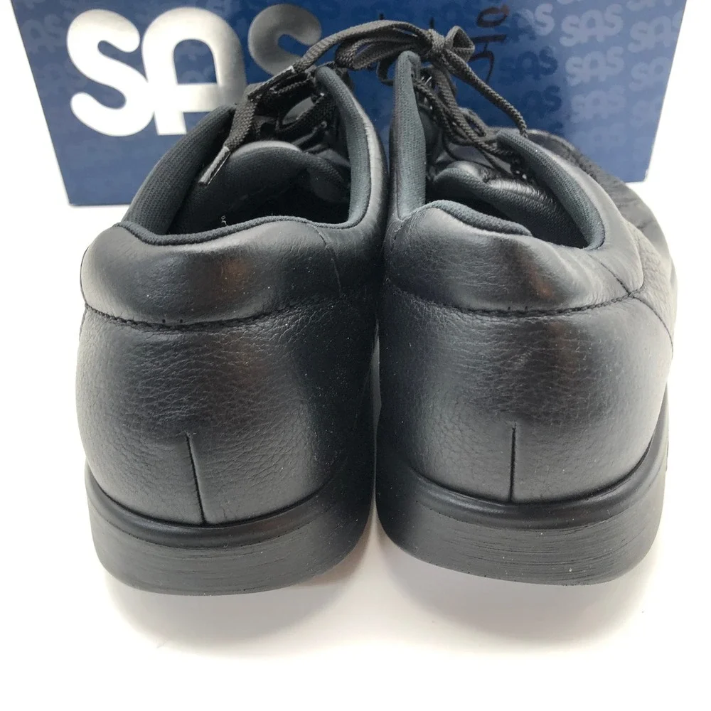 SAS Bout Time Mens Size 12 W Wide Black Leather Comfort Walking Shoes USA w/ Box